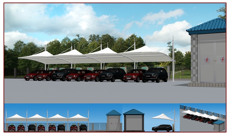 展览中心膜结构,工业设施膜结构,钢结构工程